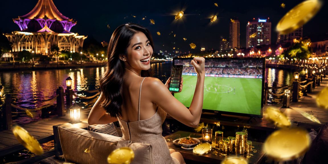 Penonton bola sepak di Kuching menonton perlawanan