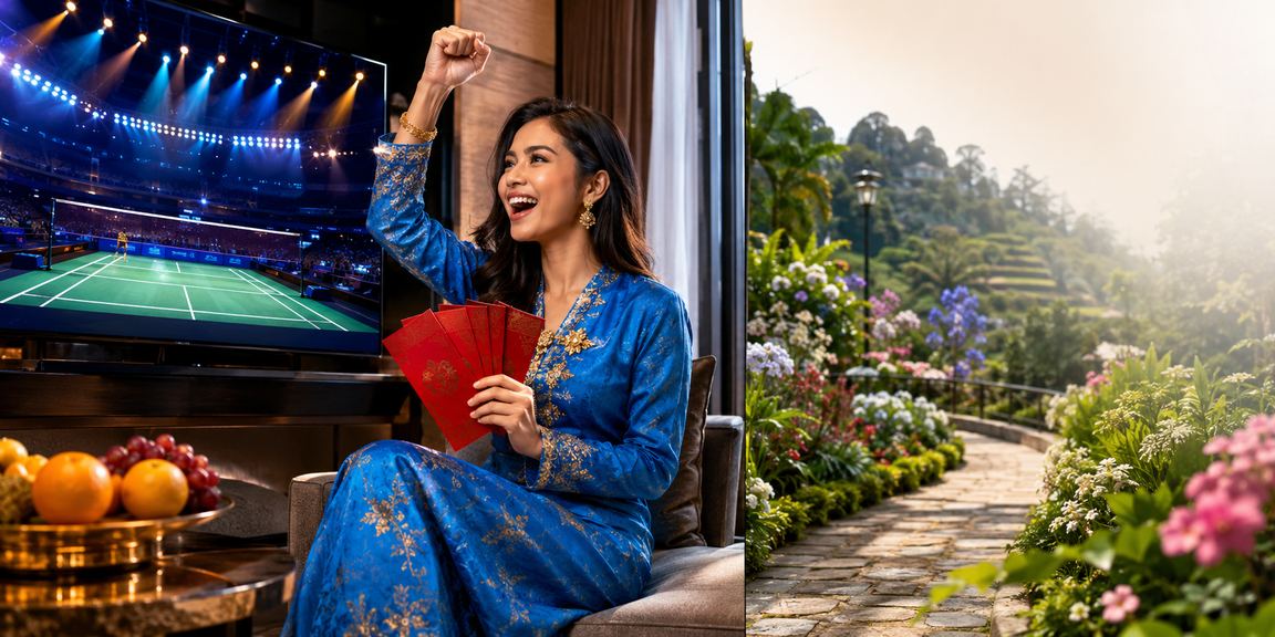 Bonus sampul merah perayaan Malaysia dengan pakaian tradisional baju kurung